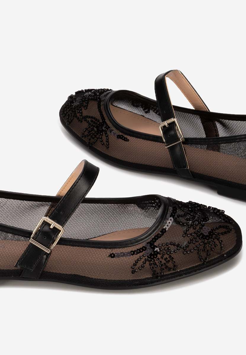 Czarne baleriny damskie Theressa