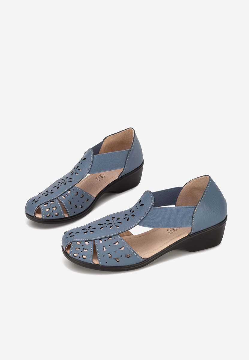 Niebieskie sandały damskie skórzane Melona