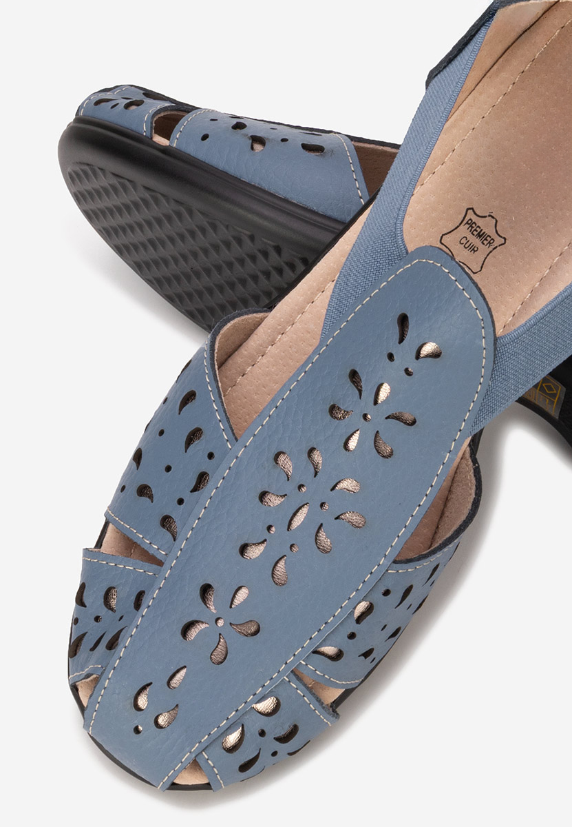 Niebieskie sandały damskie skórzane Melona