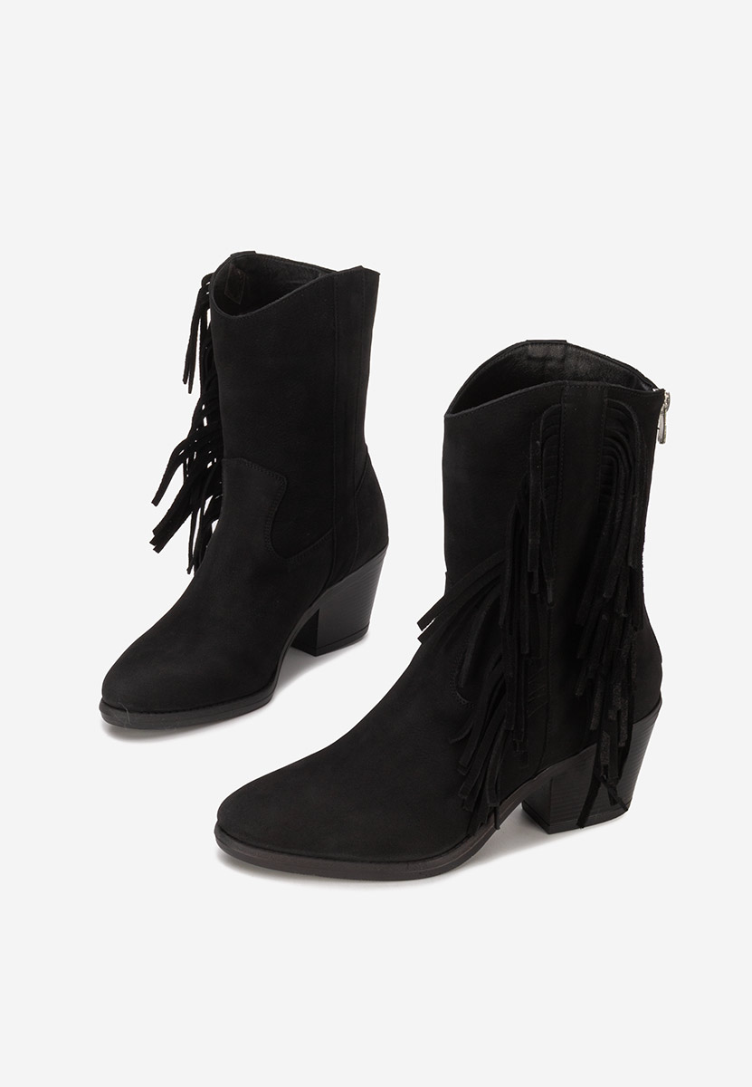 Czarne kowbojki damskie Janilia