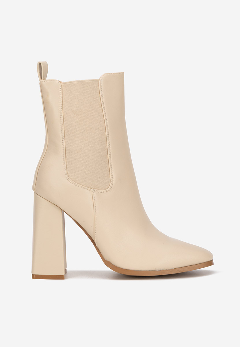 Beżowe botki chelsea damskie Anaela