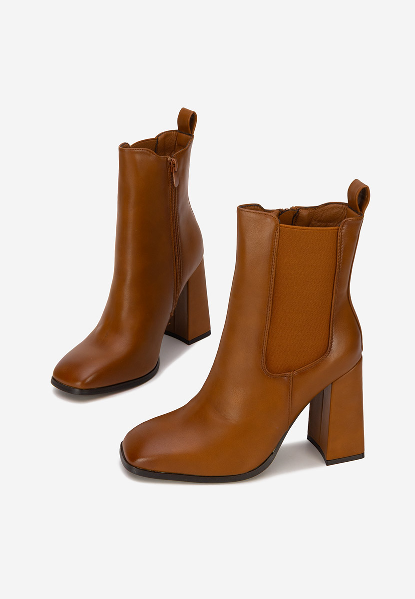 Camelowe botki chelsea damskie Anaela