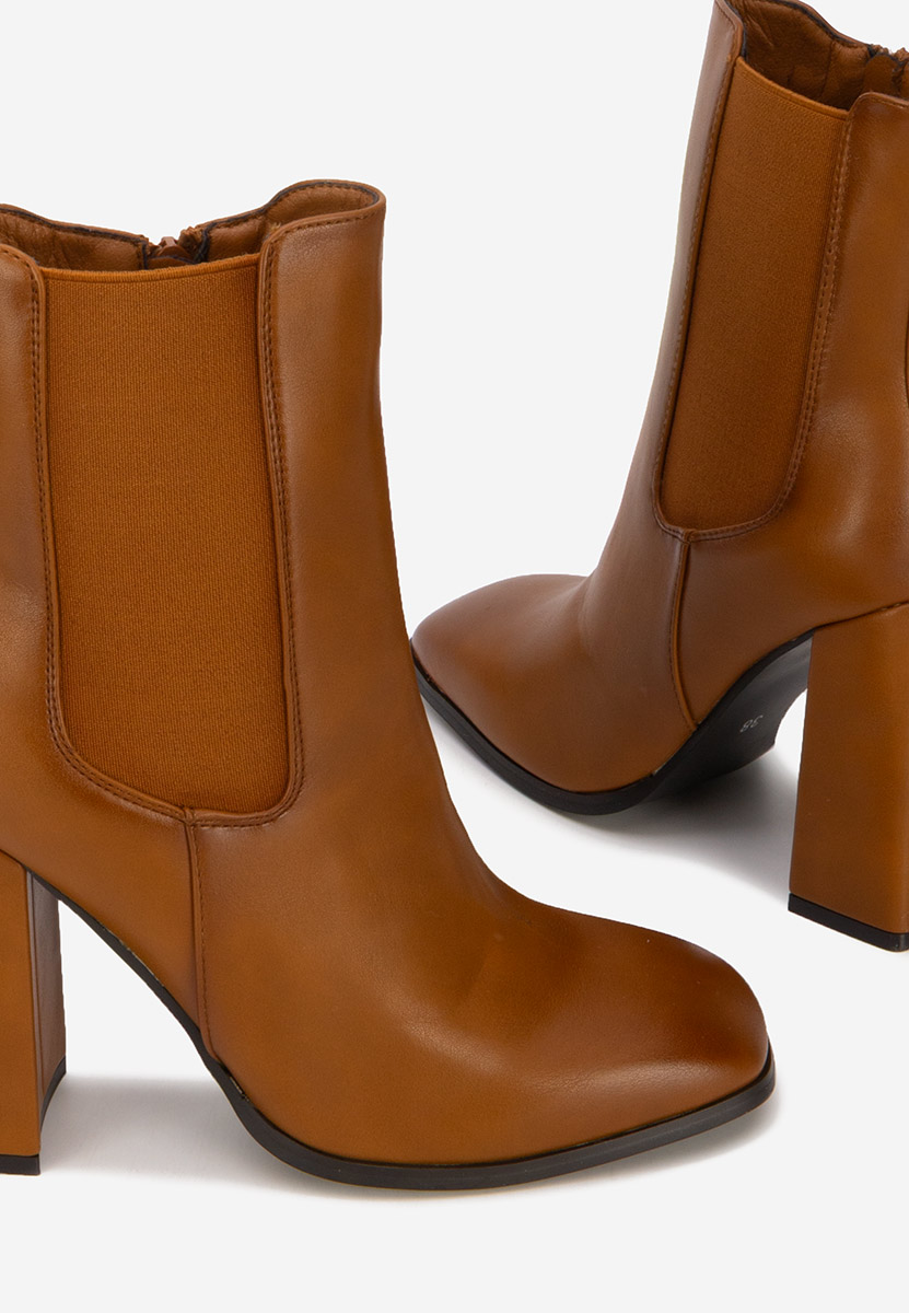 Camelowe botki chelsea damskie Anaela