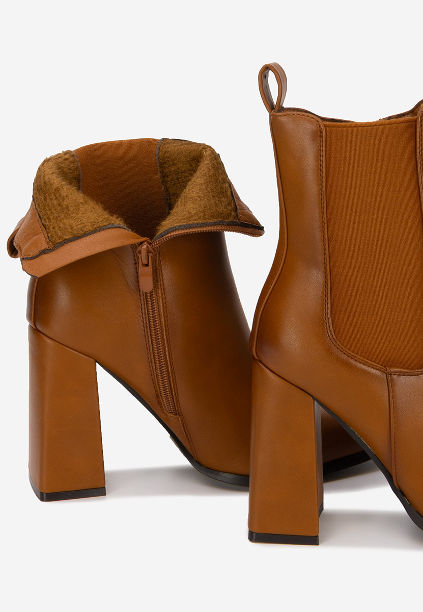 Camelowe botki chelsea damskie Anaela