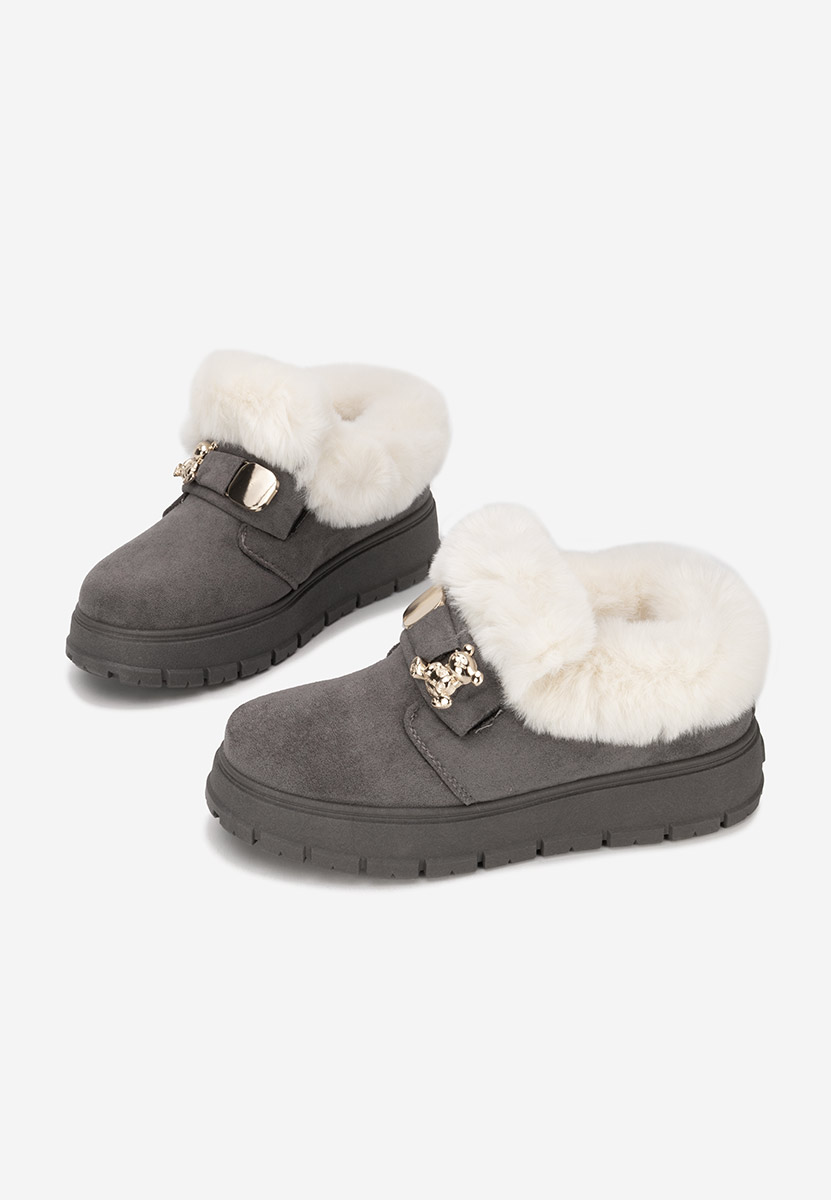 Szare botki damskie ocieplane Amilce