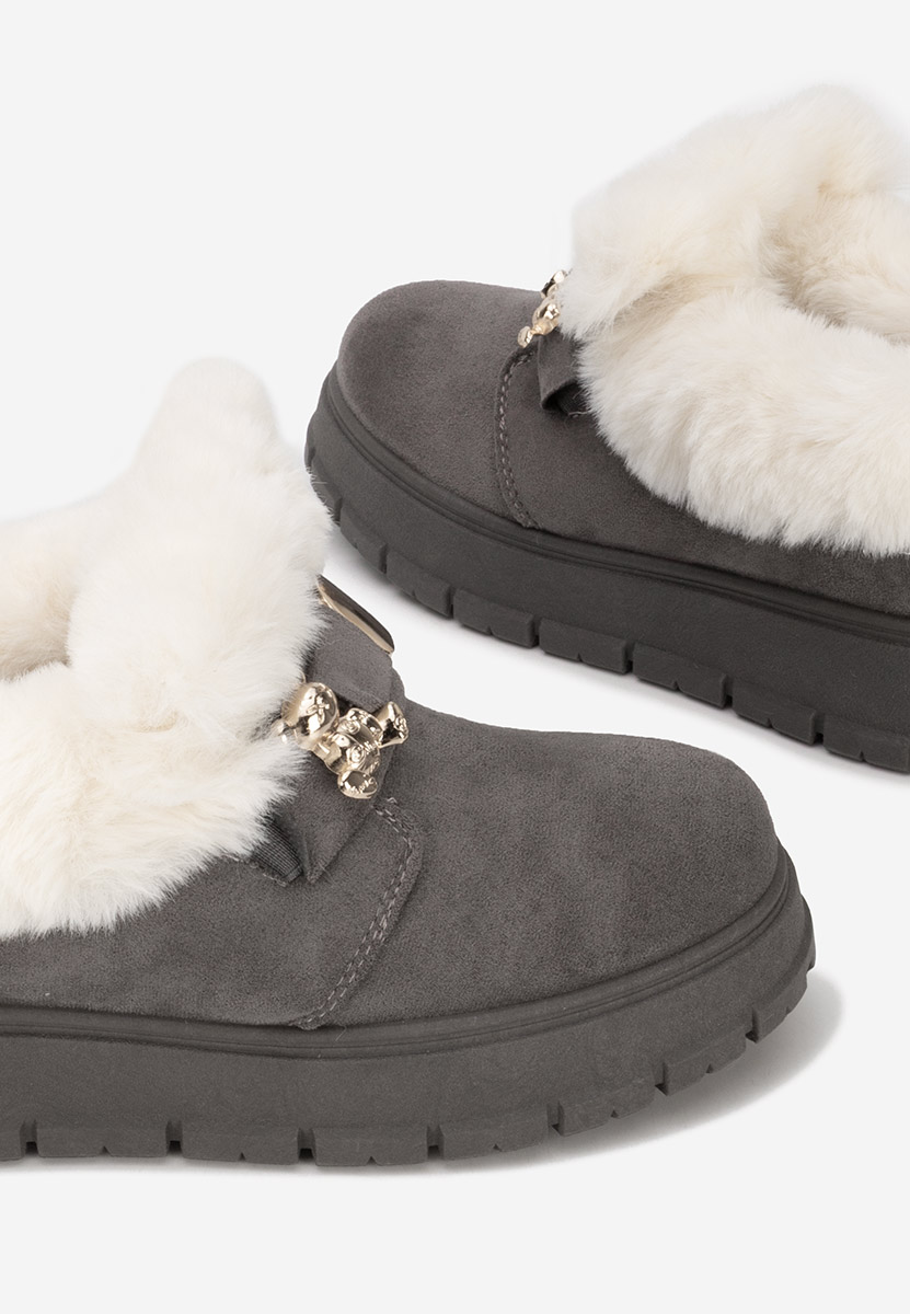 Szare botki damskie ocieplane Amilce