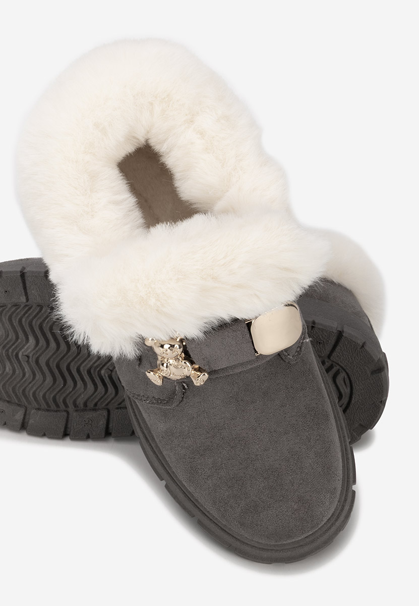 Szare botki damskie ocieplane Amilce