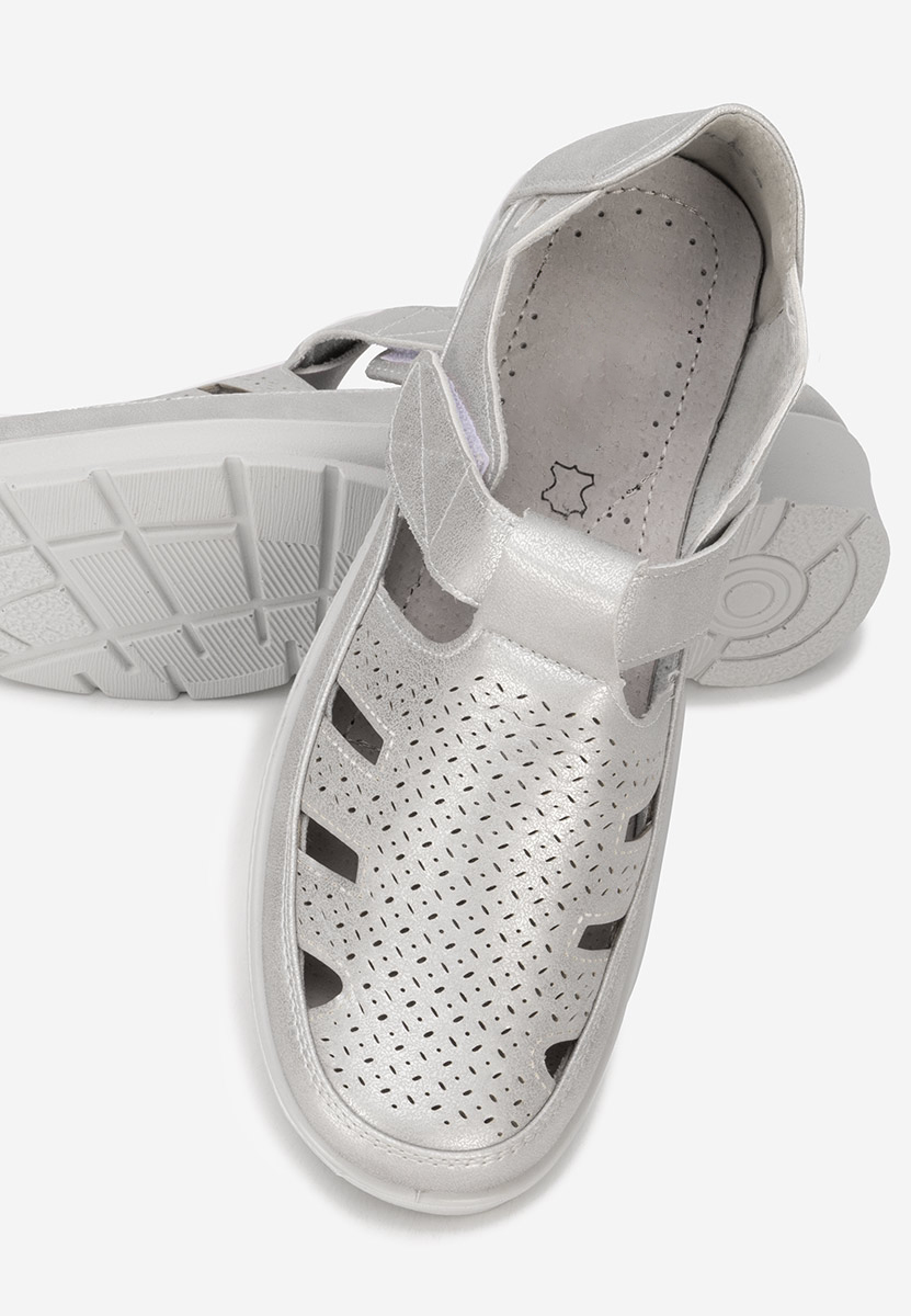 Srebrne espadryle damskie Gerania