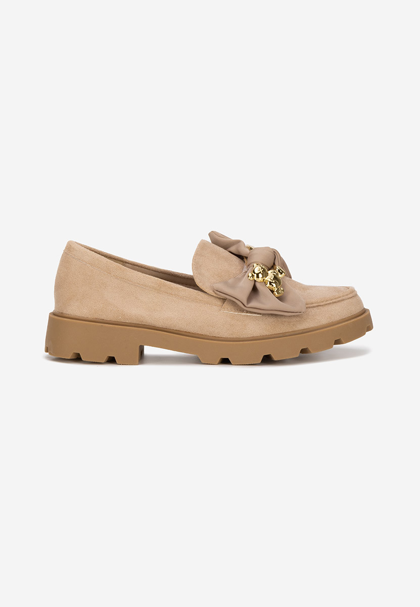 Khaki mokasyny na grubej podeszwie Desana