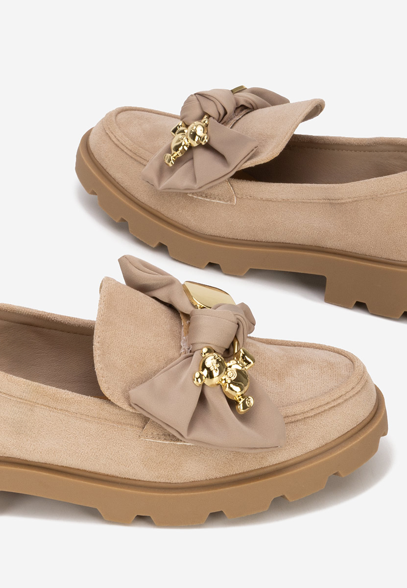 Khaki mokasyny na grubej podeszwie Desana