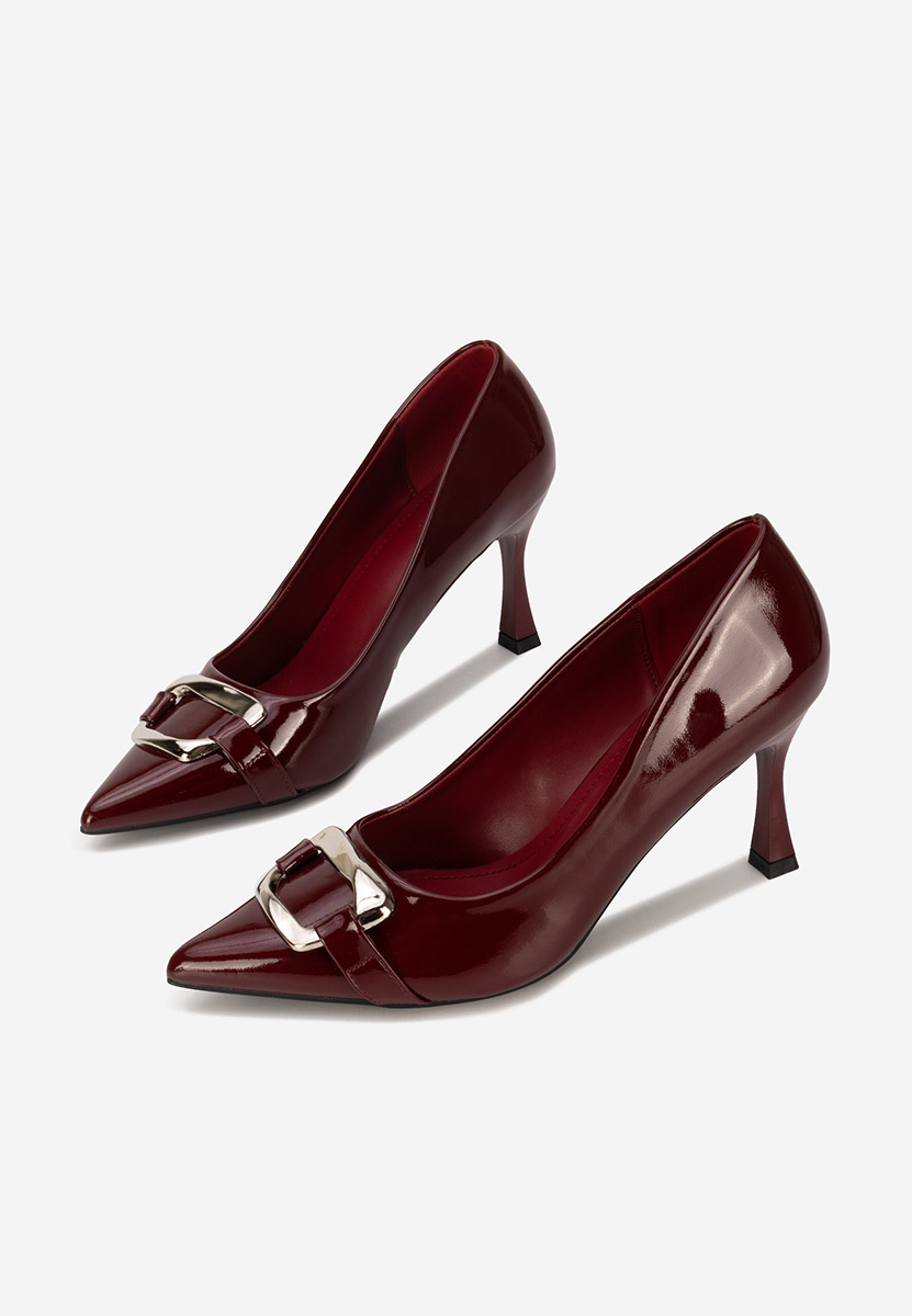 Bordowe czółenka na szpilce Jenita