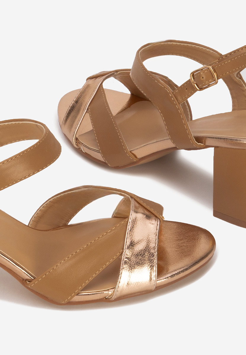 Khaki sandały na słupku Marjana