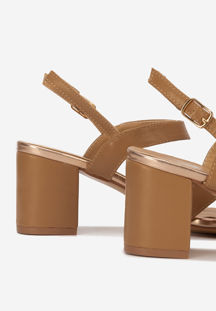 Khaki sandały na słupku Marjana