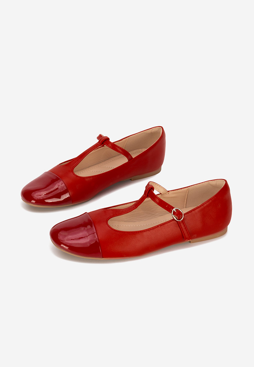Czerwone baleriny damskie Nubina