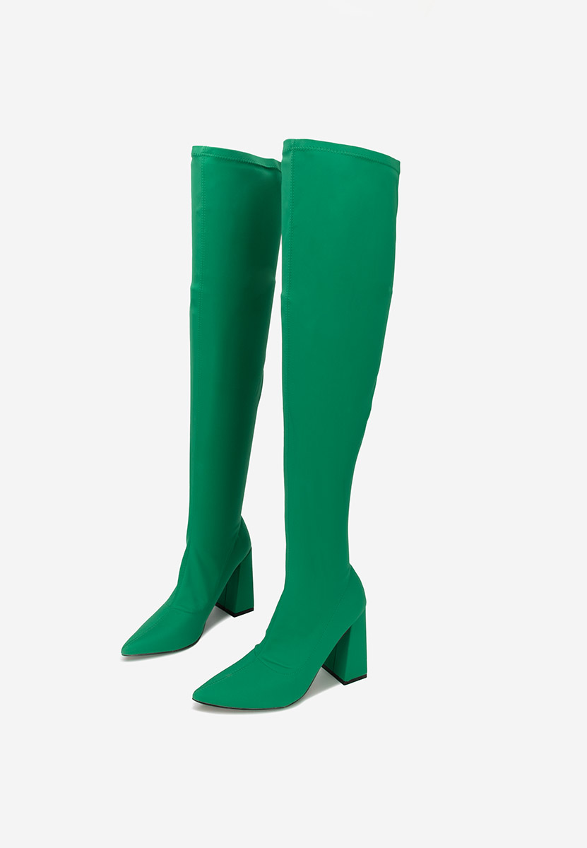 Zielone kozaki za kolano Alexania