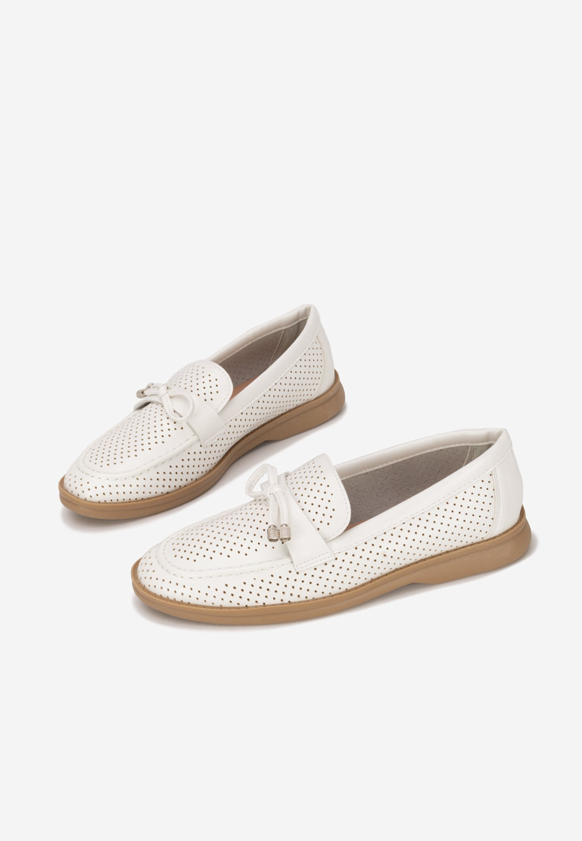 Białe letnie mokasyny damskie Morvana V3