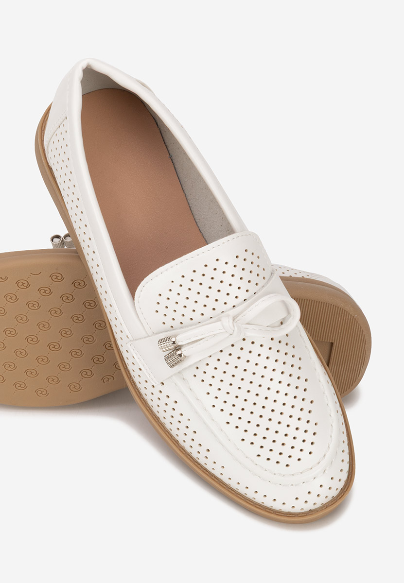 Białe letnie mokasyny damskie Morvana V3