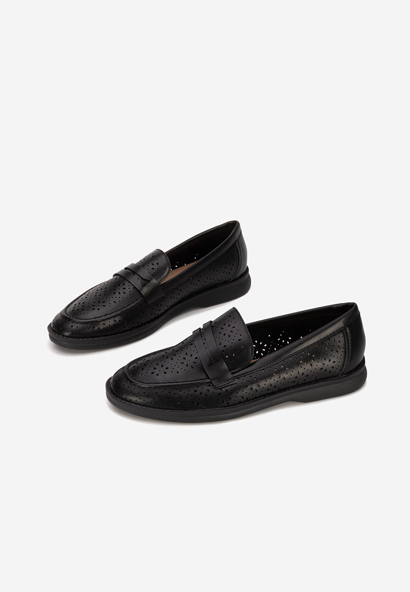 Czarne mokasyny damskie Valtera