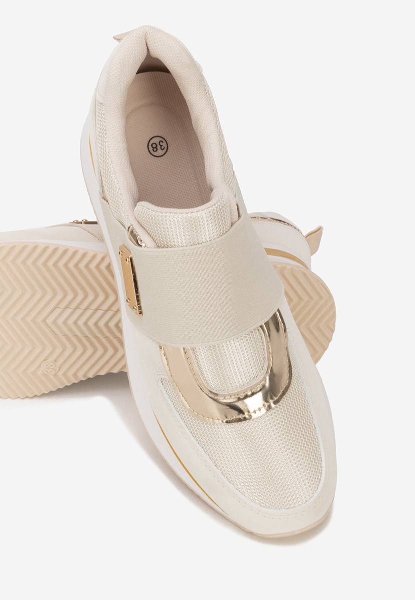 Beżowe sneakersy na koturnie Leotava