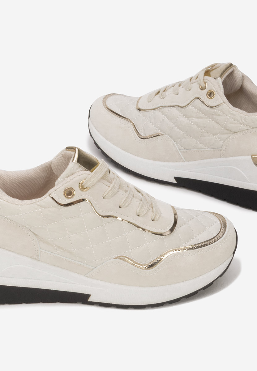 Beżowe sneakersy na koturnie Gavia