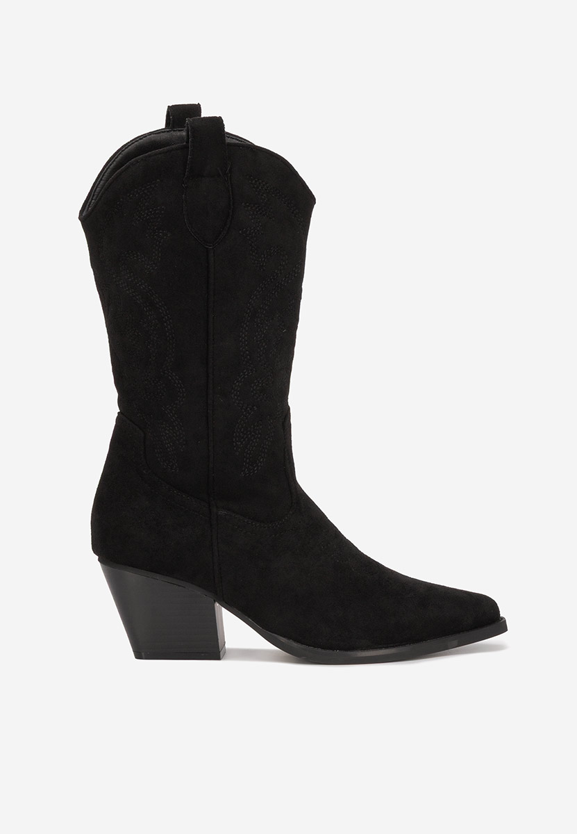 Czarne kozaki kowbojki damskie Savelis