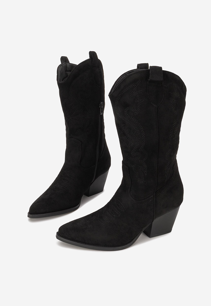 Czarne kozaki kowbojki damskie Savelis