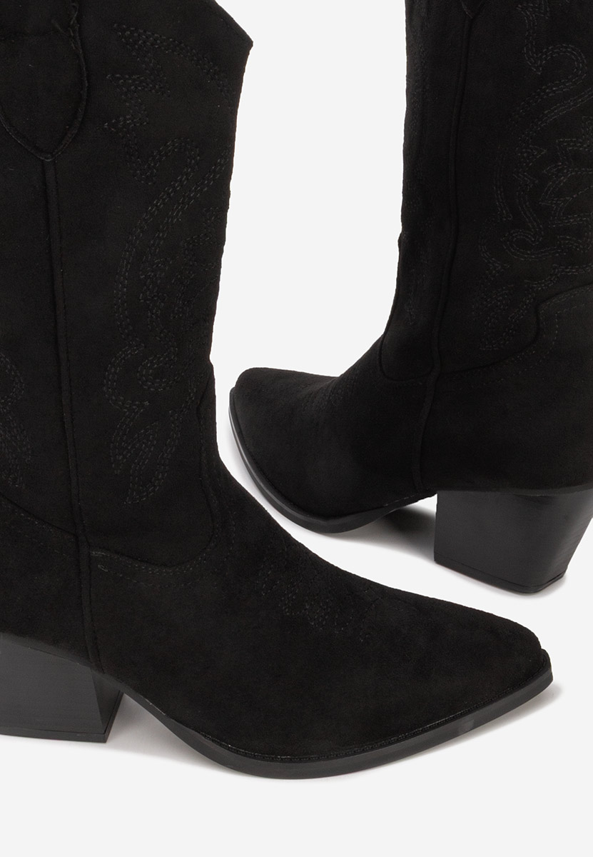 Czarne kozaki kowbojki damskie Savelis