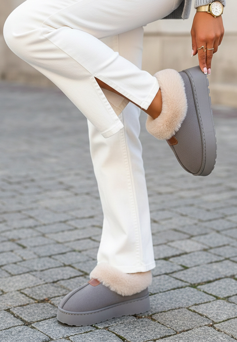 Szare botki na platformie Elarva