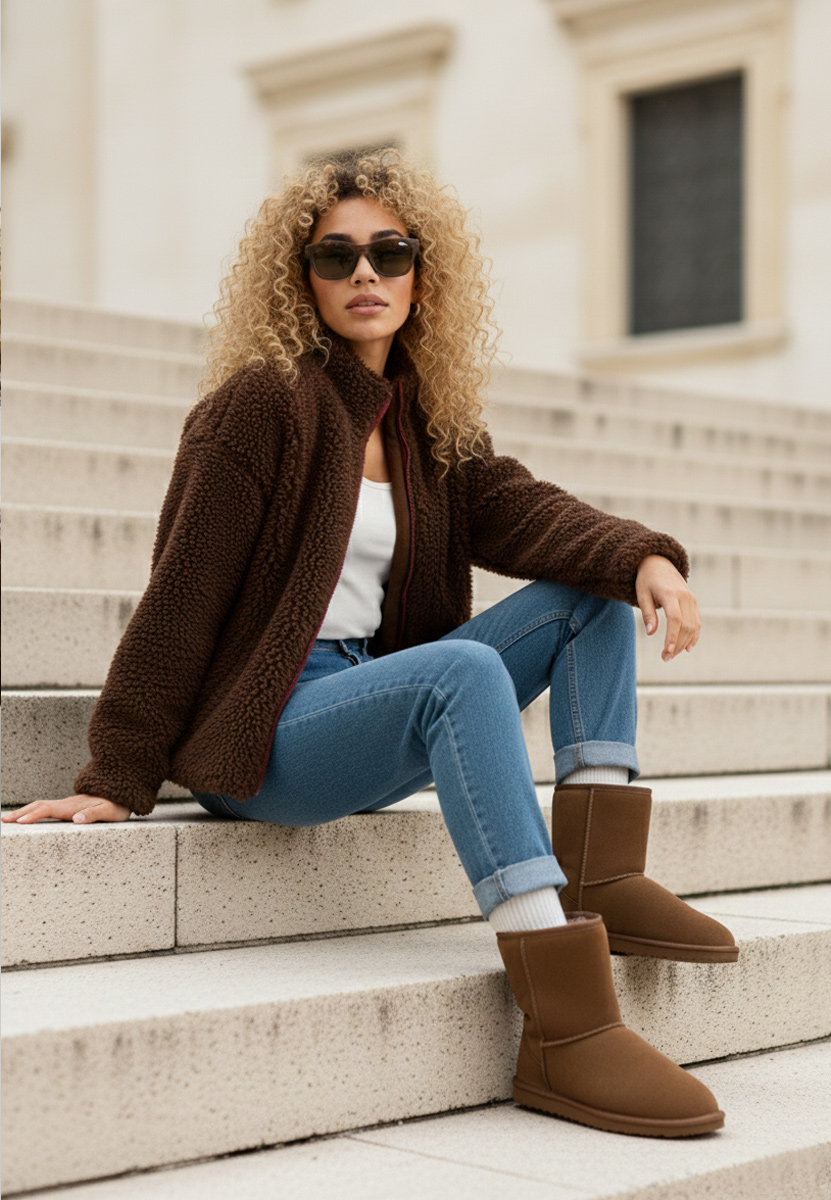 Brązowe śniegowce damskie Crisea V2