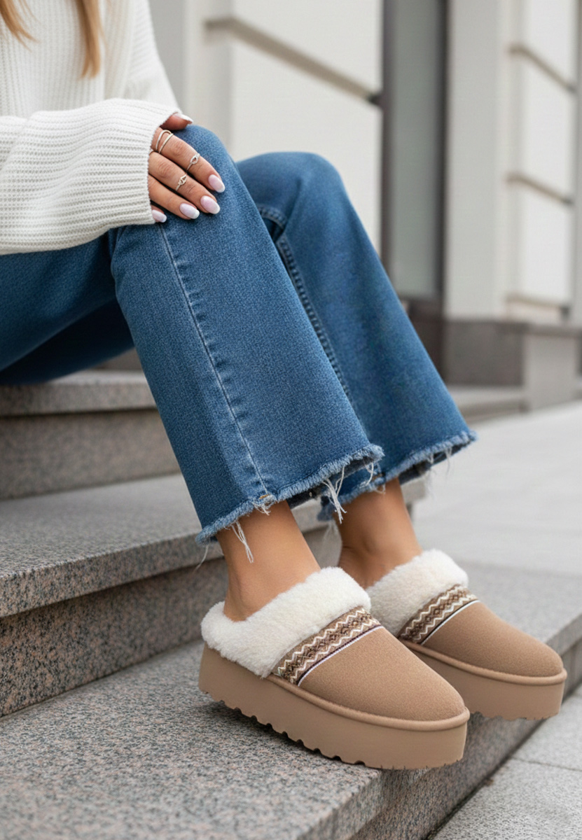 Khaki drewniaki Anelisse