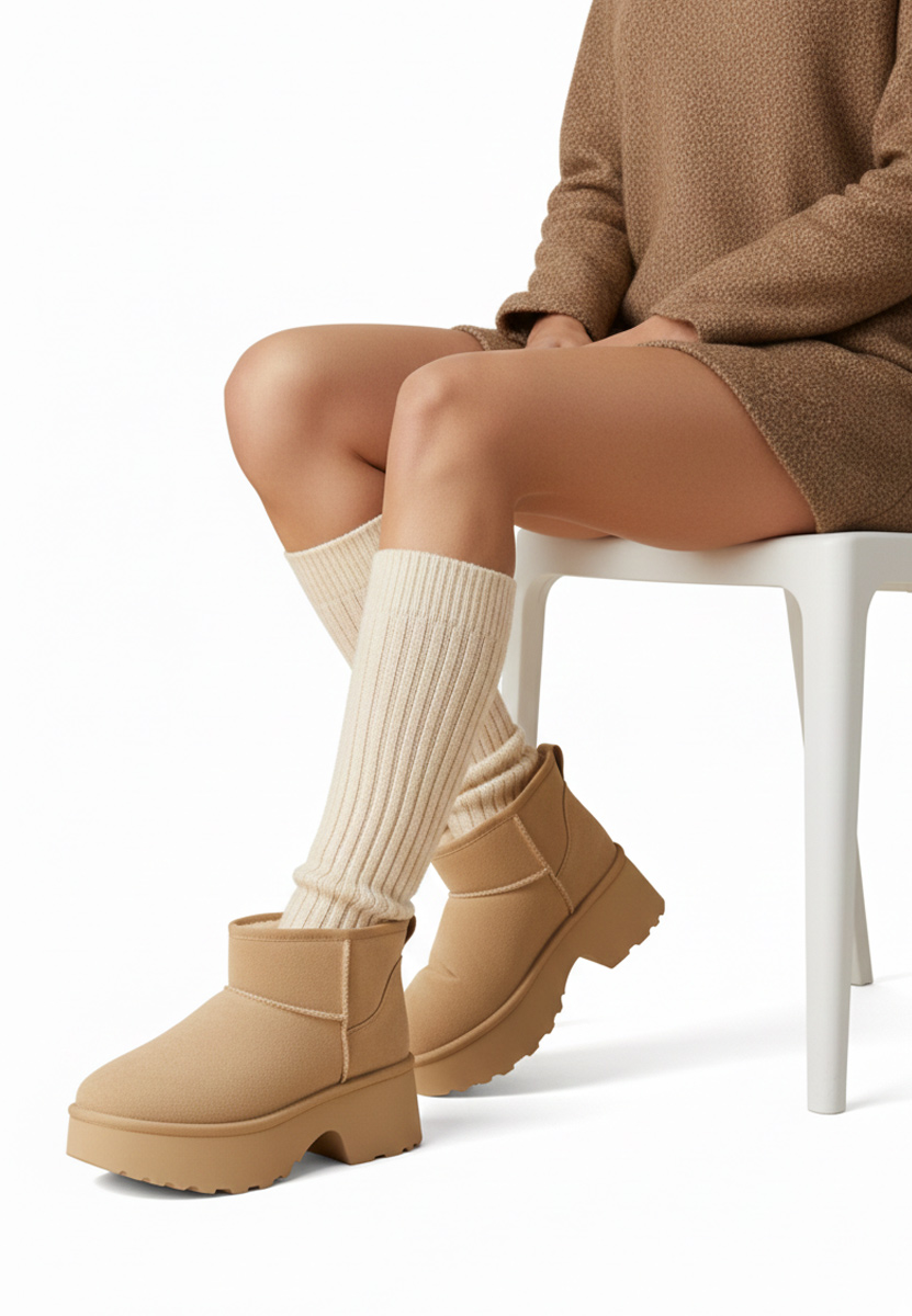 Khaki botki damskie ocieplane Tarnia