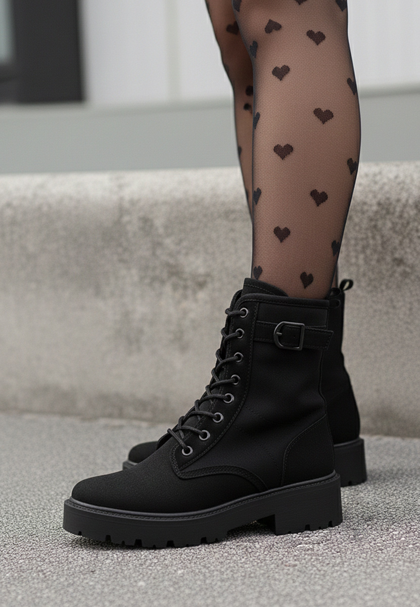 Czarne trapery damskie Donelia