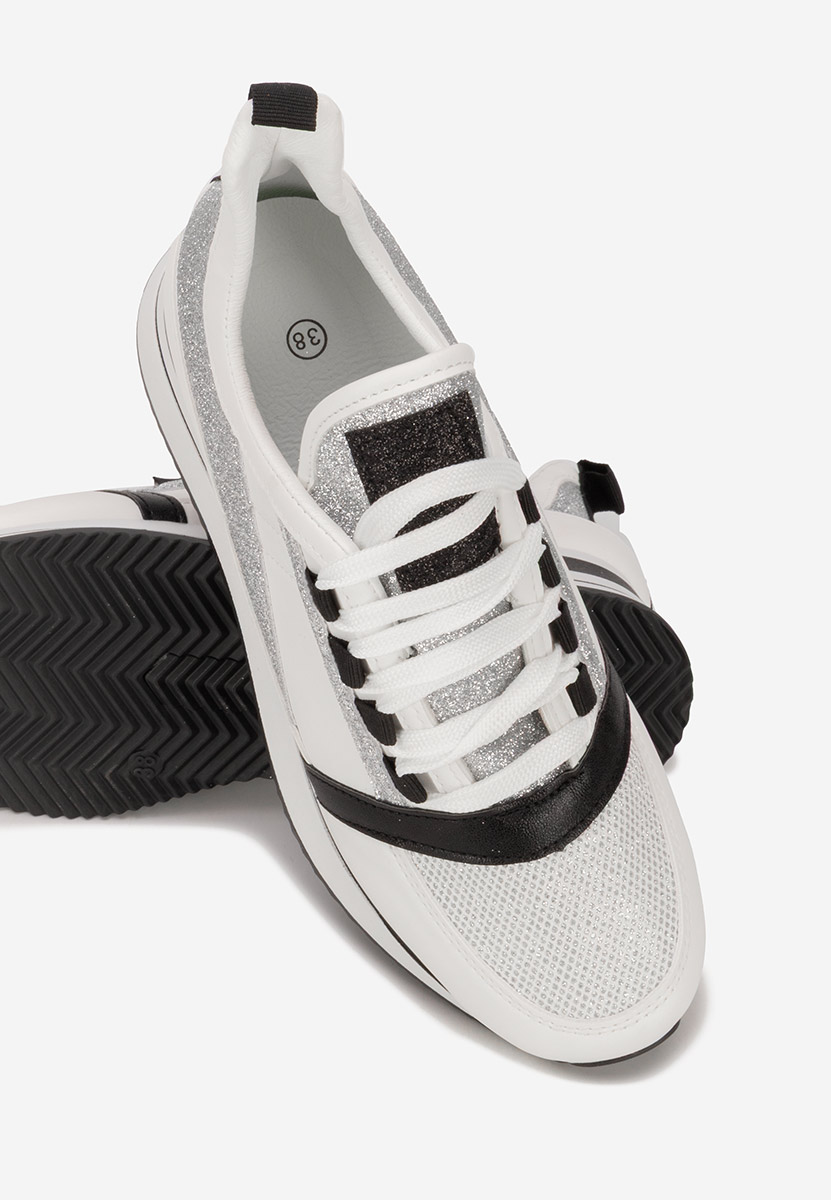 Białe sneakersy na koturnie Tamila