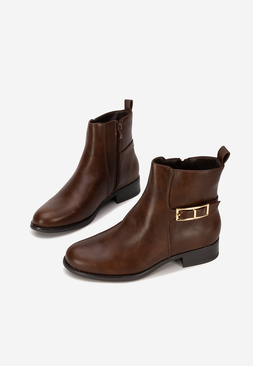 Brązowe botki płaskie Acadia