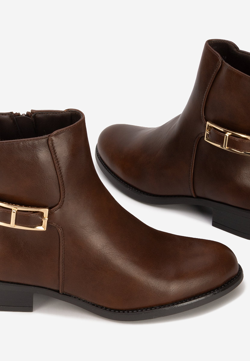 Brązowe botki płaskie Acadia