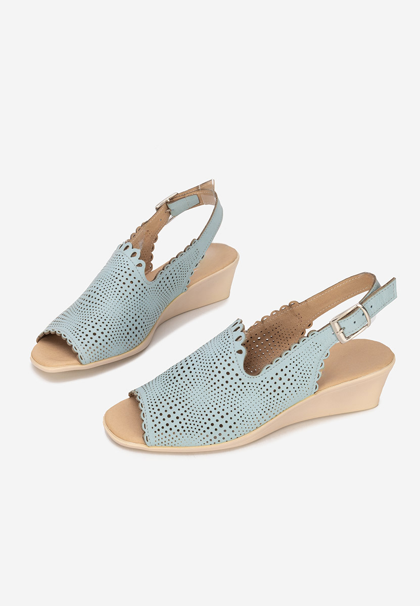 Niebieski sandały damskie skórzane Claudia