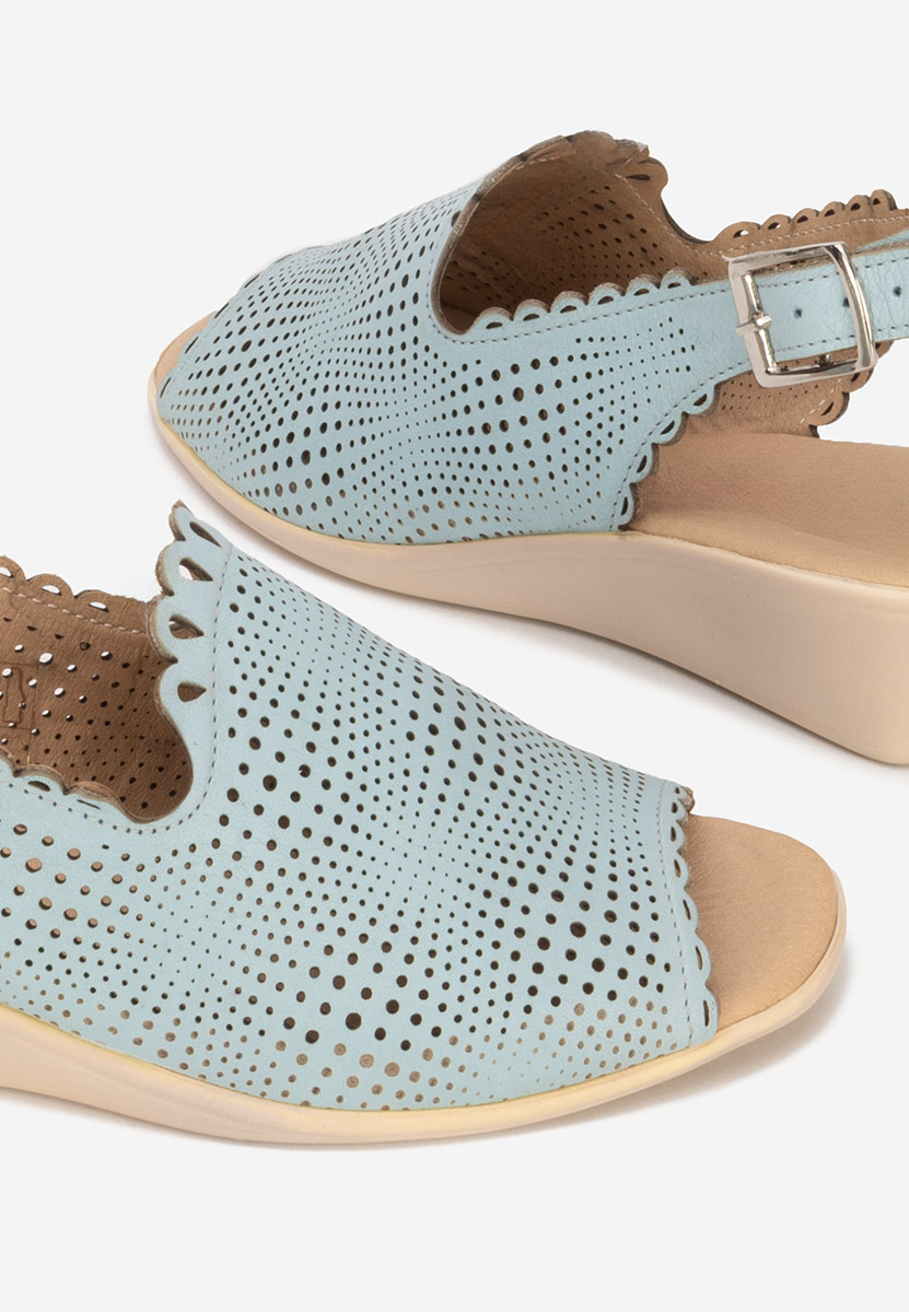 Niebieski sandały damskie skórzane Claudia