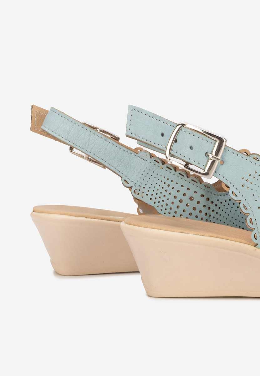 Niebieski sandały damskie skórzane Claudia