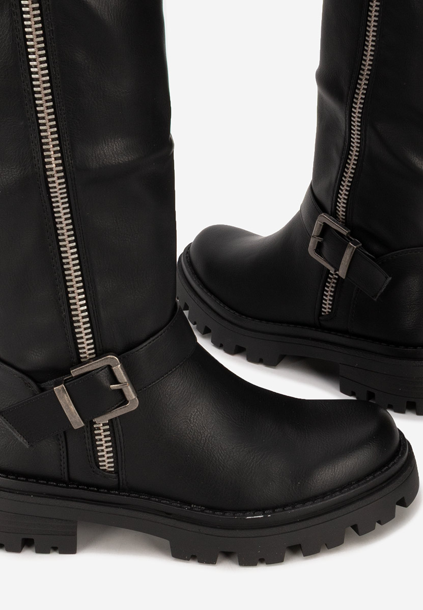 Czarne oficerki damskie Zavina