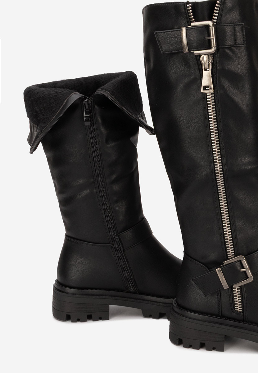 Czarne oficerki damskie Zavina