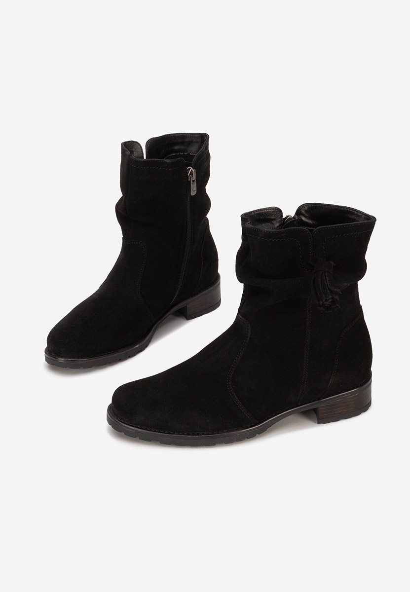 Czarne botki damskie skórzane Cristine V2