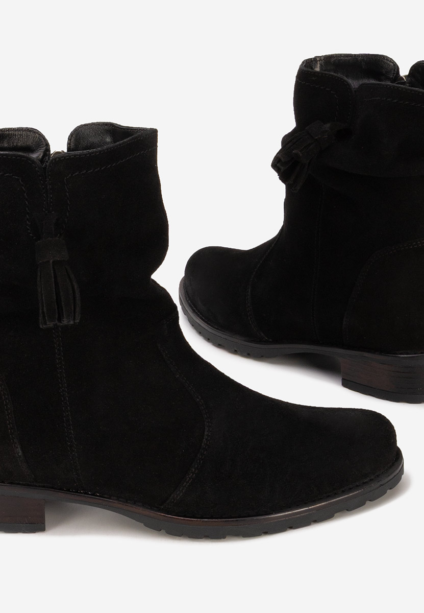 Czarne botki damskie skórzane Cristine V2