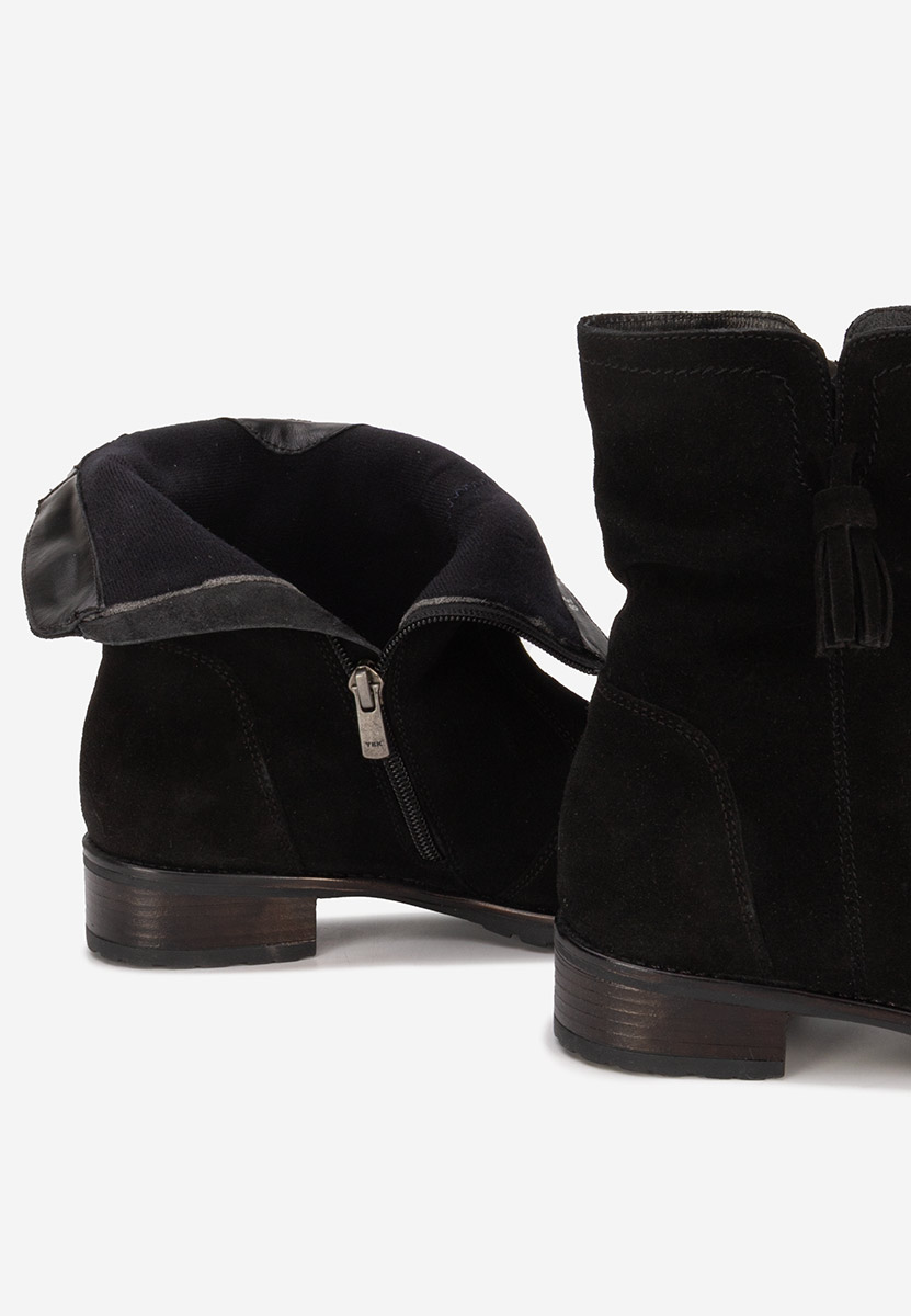 Czarne botki damskie skórzane Cristine V2