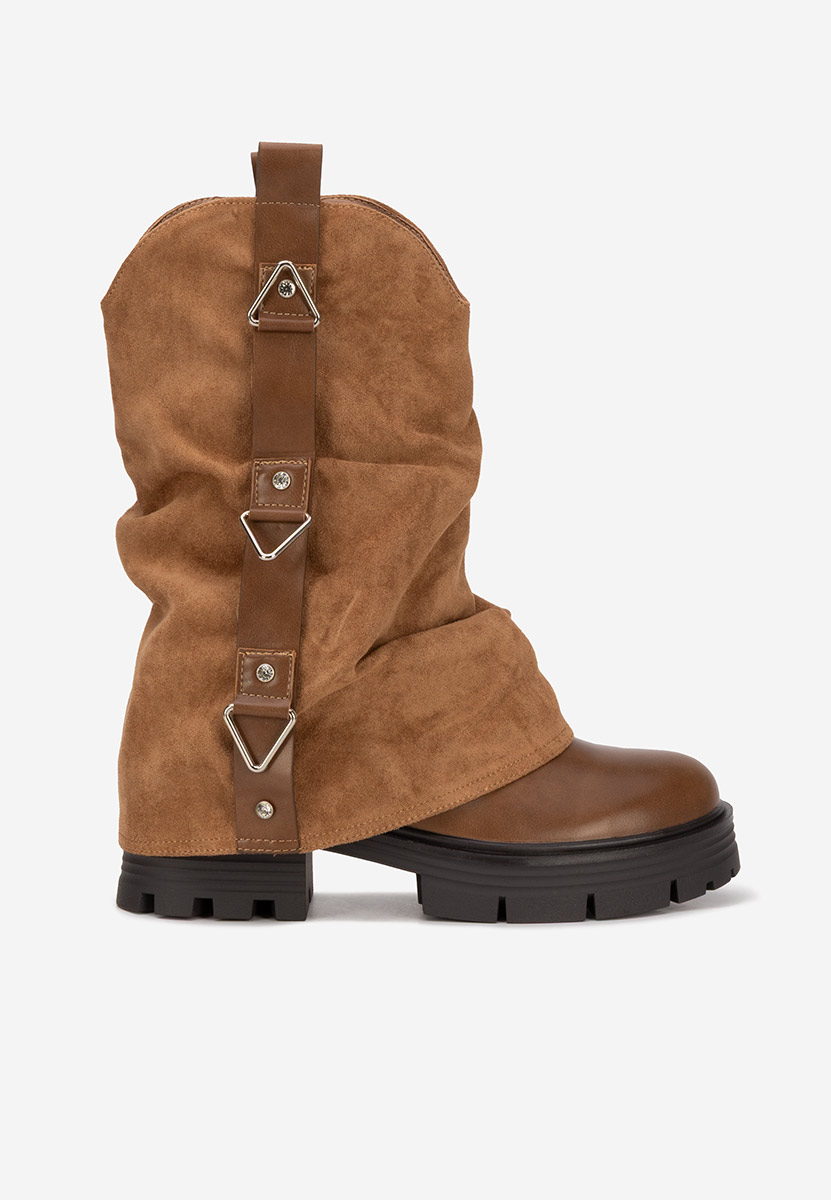 Khaki kozaki damskie Velira