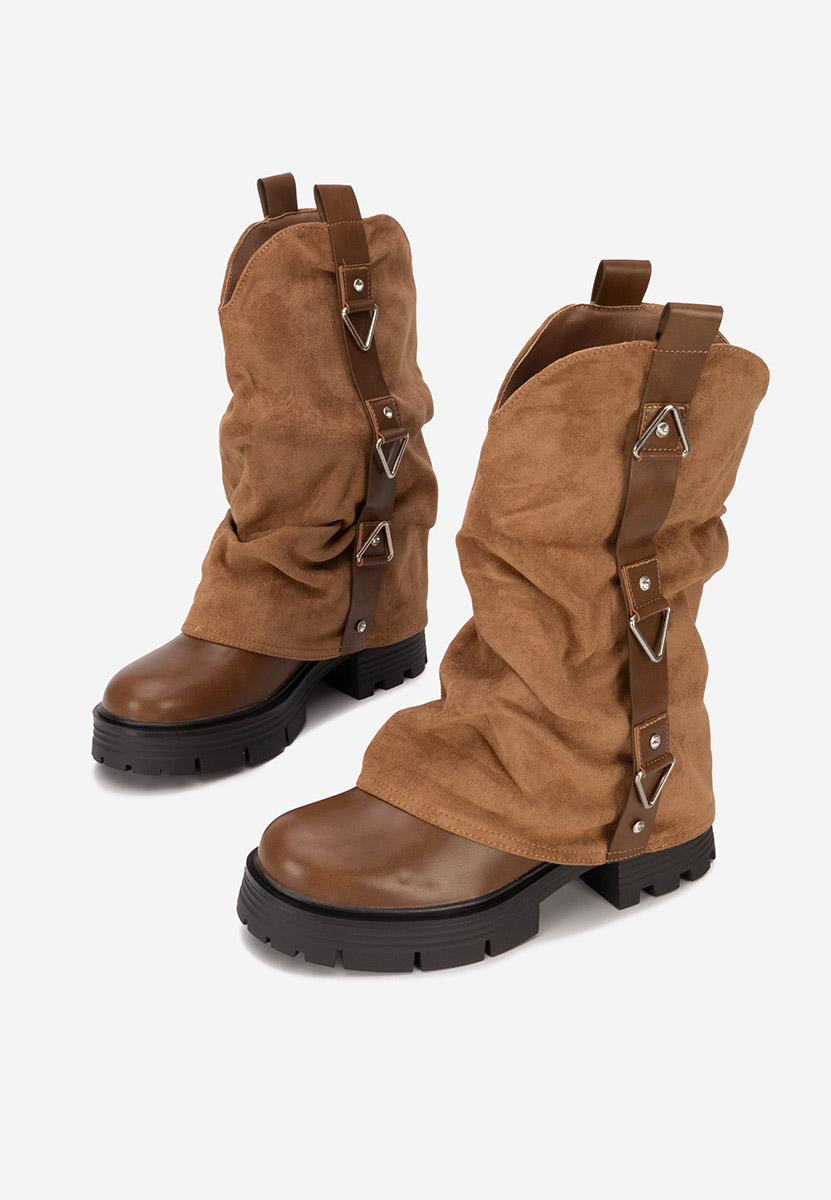 Khaki kozaki damskie Velira