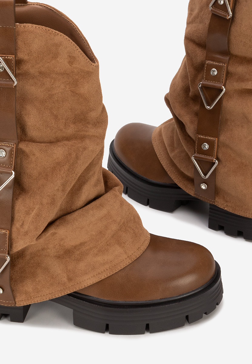 Khaki kozaki damskie Velira