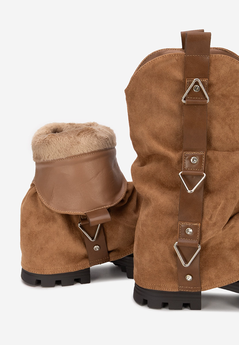 Khaki kozaki damskie Velira