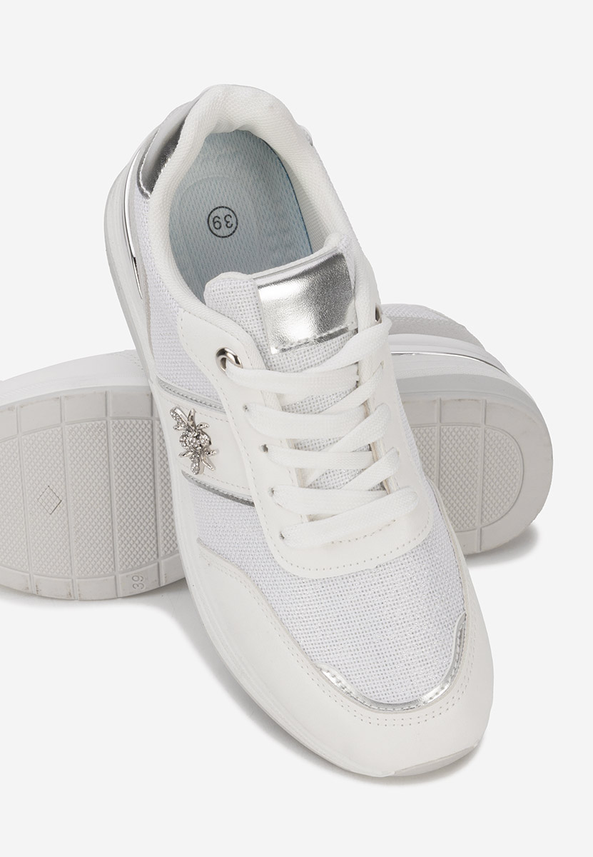 Białe sneakersy na koturnie Gisela