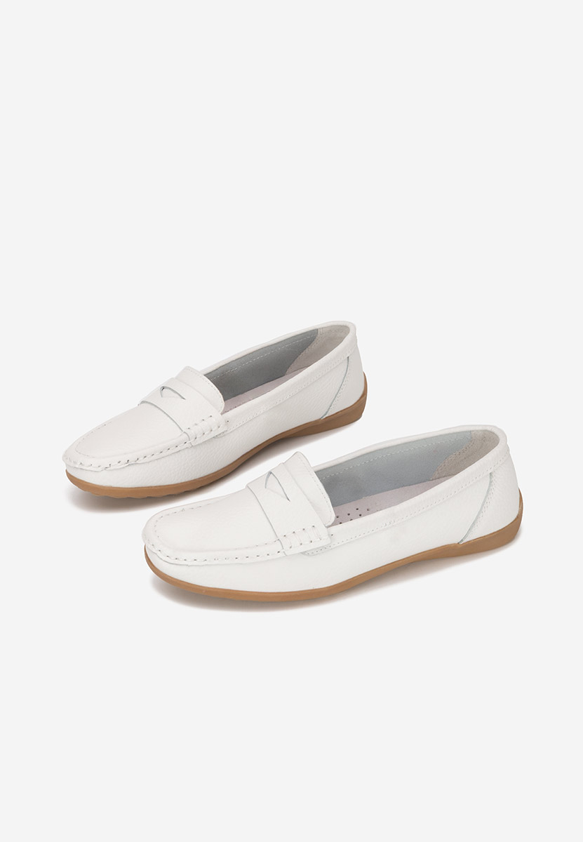 Białe mokasyny damskie skórzane Cheria