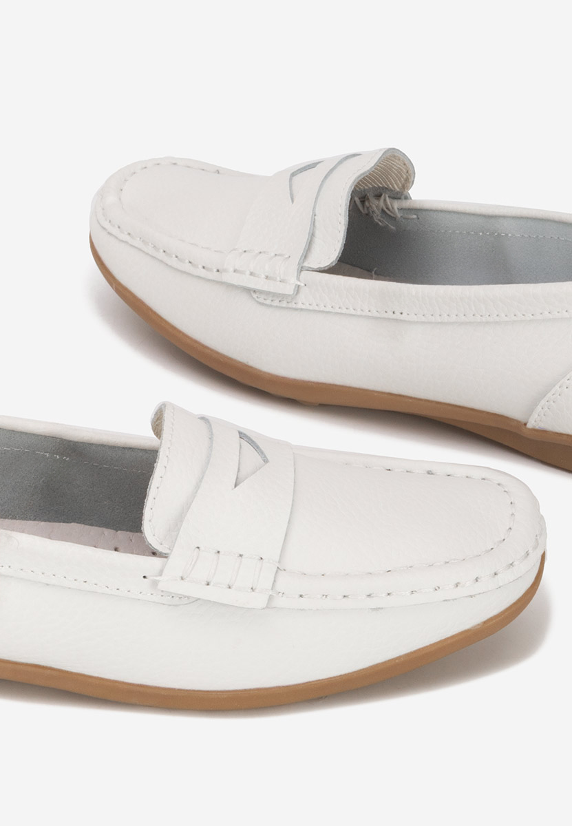 Białe mokasyny damskie skórzane Cheria